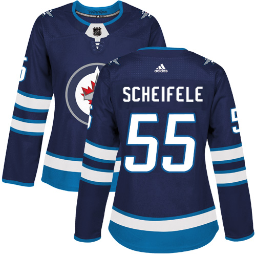Adidas Jets #55 Mark Scheifele Navy Blue Home Authentic Women's Stitched NHL Jersey